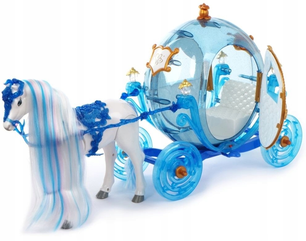 DUŻA KARETA CHODZĄCY KOŃ + LALKA ŚWIATŁO DŹWIĘK Materiał plastik inny