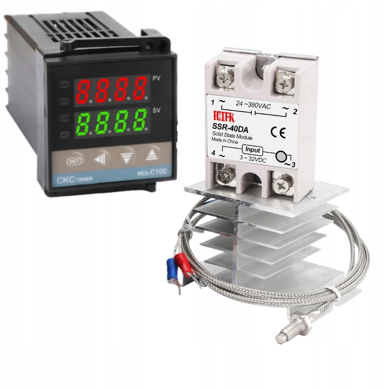 Regulator Temperatury Sterownik Z Sondą REX-C100 40DA+ Czujnik Typu K