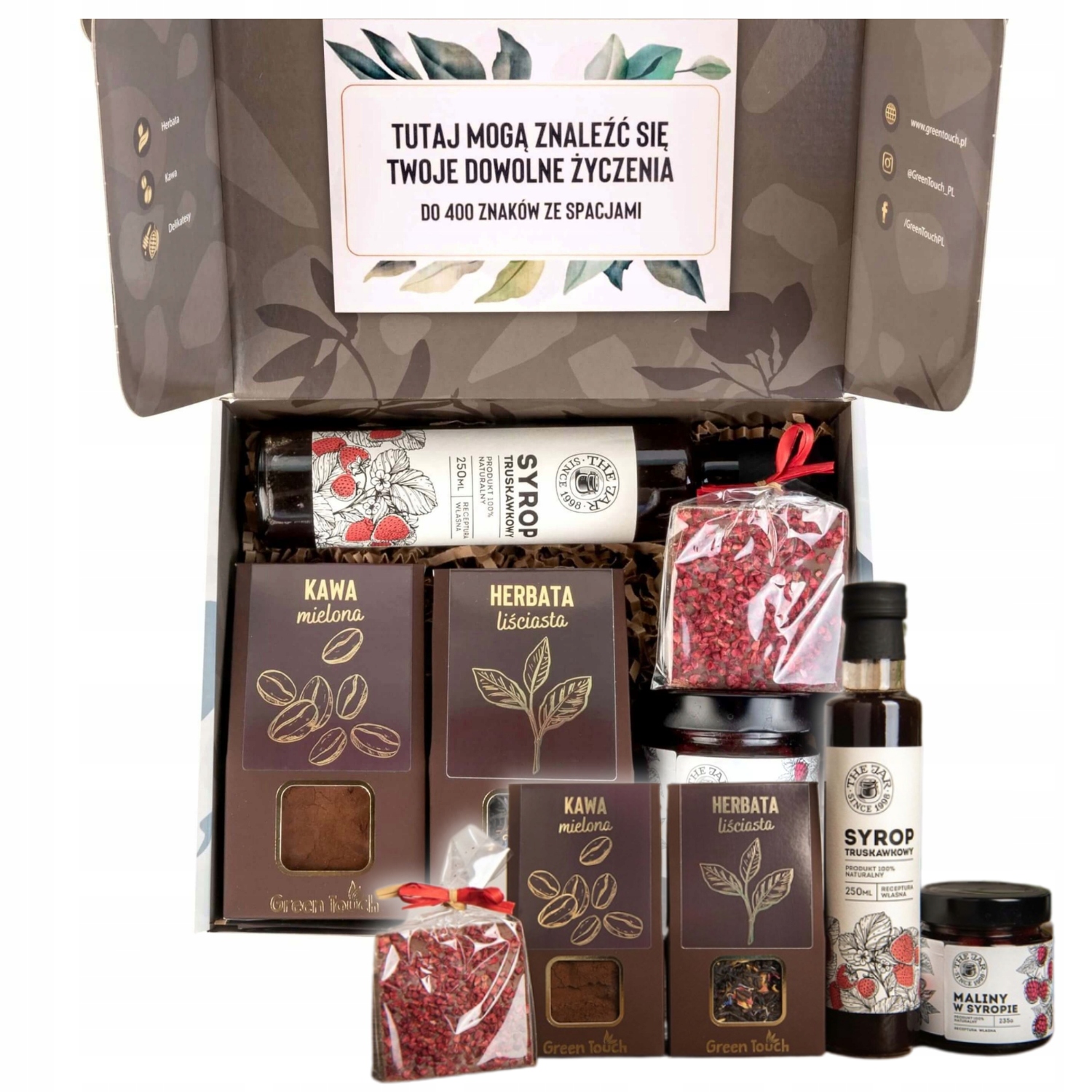 Pudełko Prezentowe Zestaw Herbata Kawa Syrop Czekolada Na Wielkanoc