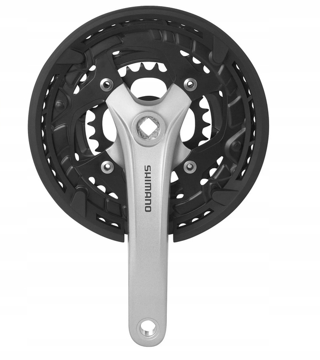 Shimano 9rz FC-T3010 48-36-26 kwadrat 175 srebrna , osłona