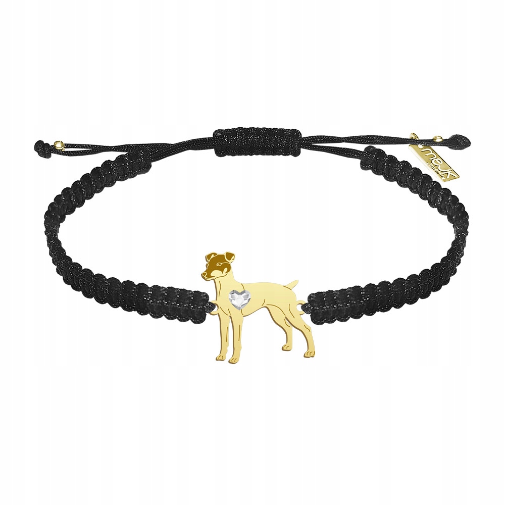 Zlatý náramek s japonským teriérem Stříbro 925 Šperky Makramé Gravírování