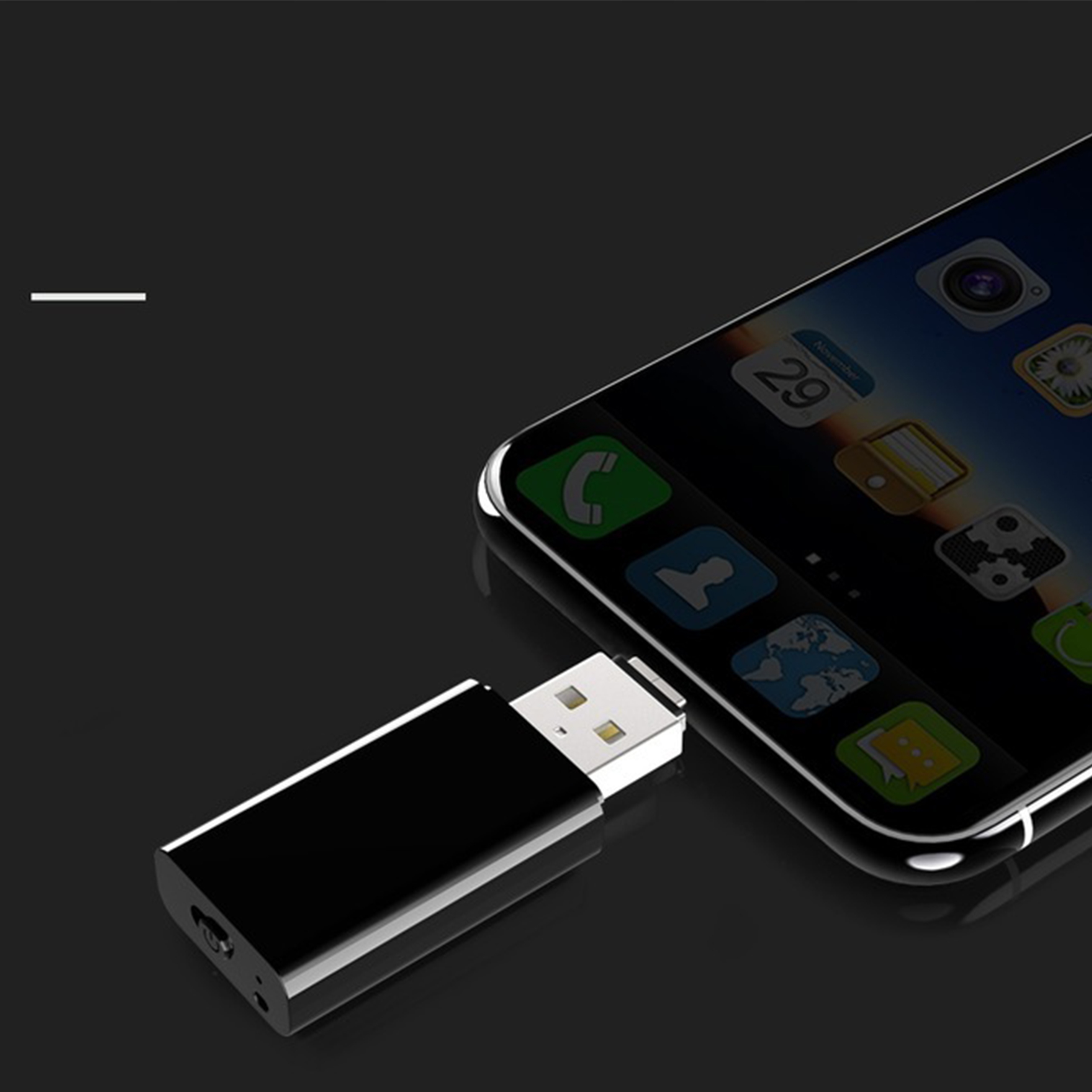 MINI BRELOK DYKTAFON PODSŁUCH do 64GB 24H 192KBPS Marka Hnsat