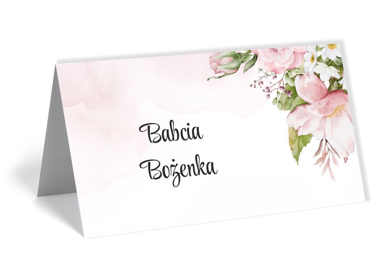 Winietki na stół CHRZEST ŚWIĘTY personalizacja gości