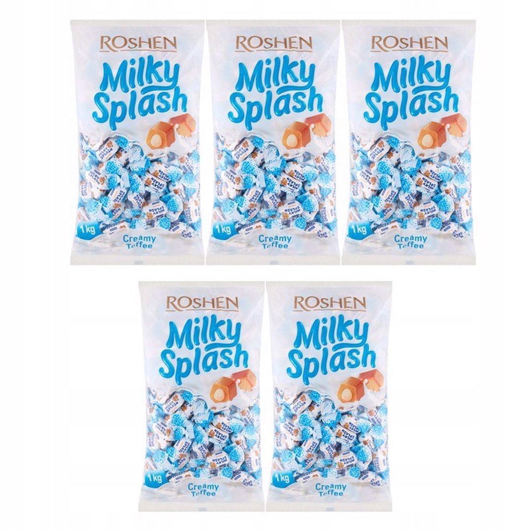 Levně Roshen Milky Splash Toffi s mléčnou náplní 1 kg x 5 kusů