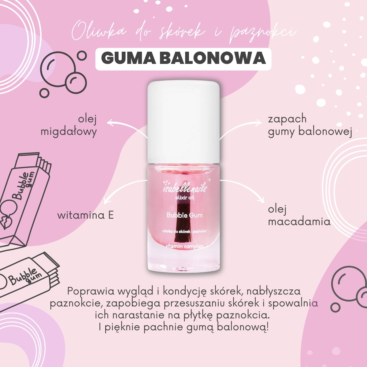 OLIWKA DO SKÓREK I PAZNOKCI GUMA BALONOWA OLEJEK 7ML Marka Isabellenails