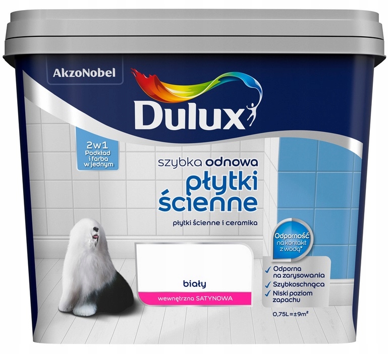 Dulux Szybka Odnowa Płytki Biały 0.75L