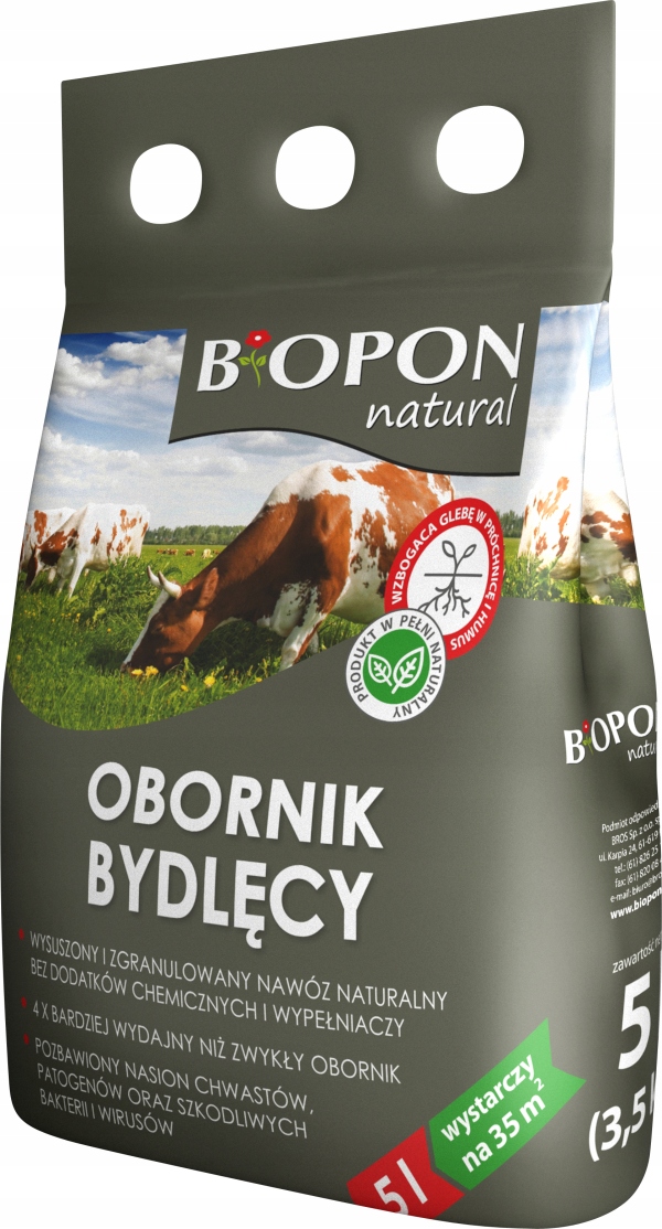 

Obornik Bydlęcy Nawóz Organiczny Biopon 5l 3,5kg