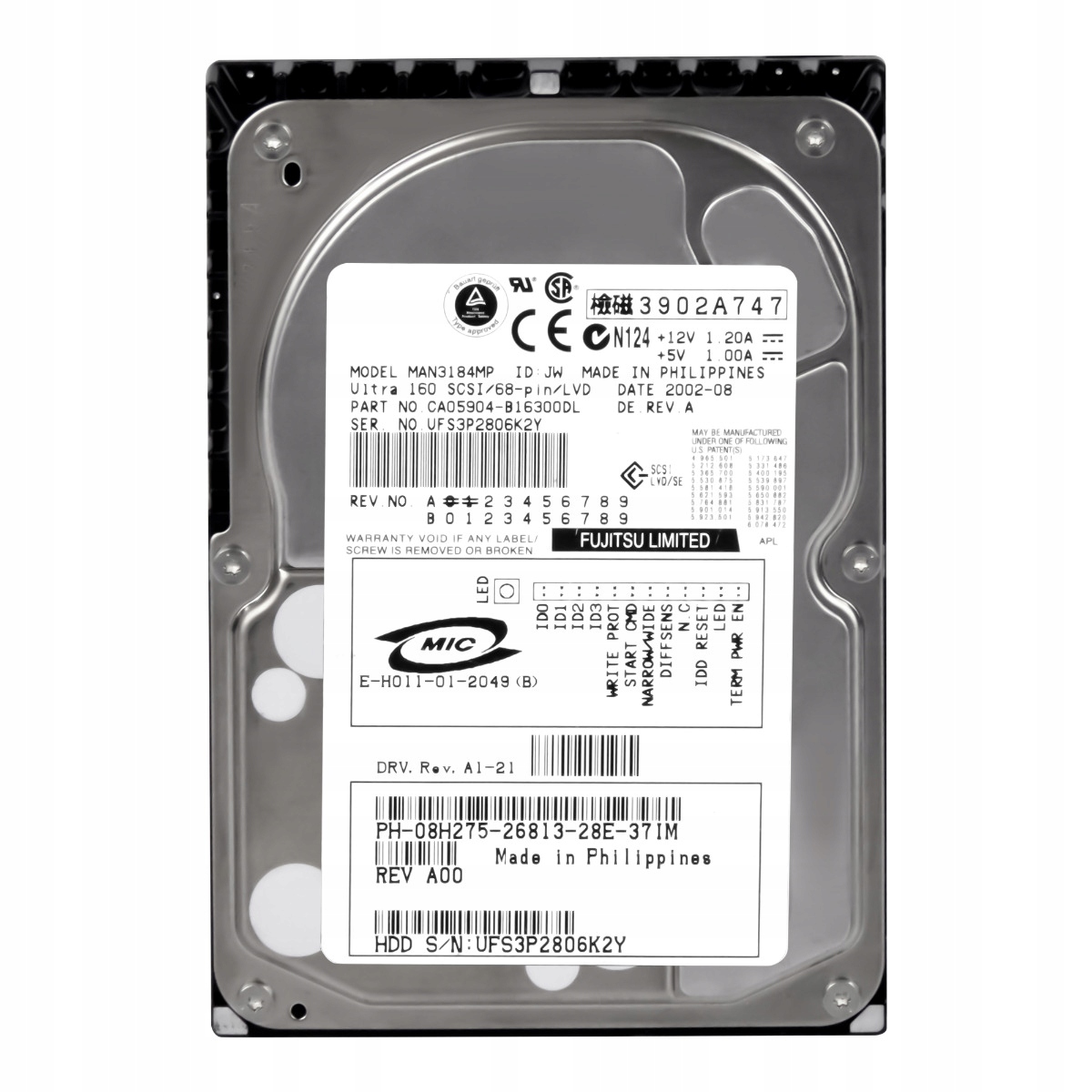 Dell 08H275 18GB 10K 8MB Scsi U160 3.5'' MAN3184MP