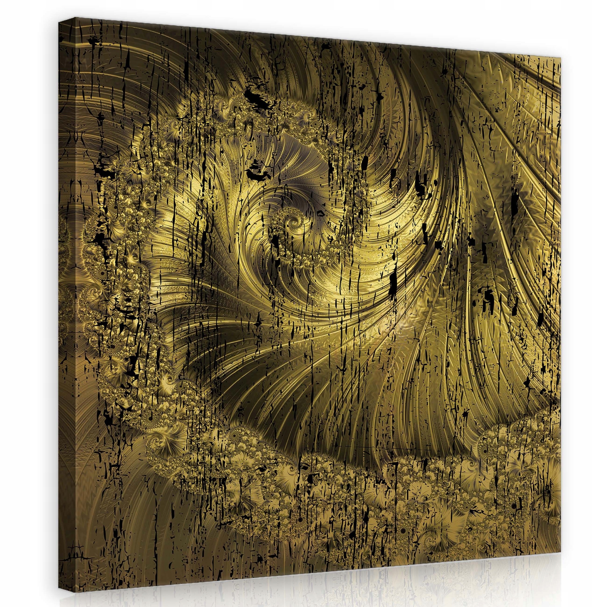 Obraz 80x80 Zlatá spirála abstrakce fraktální textura dynamika pohyb