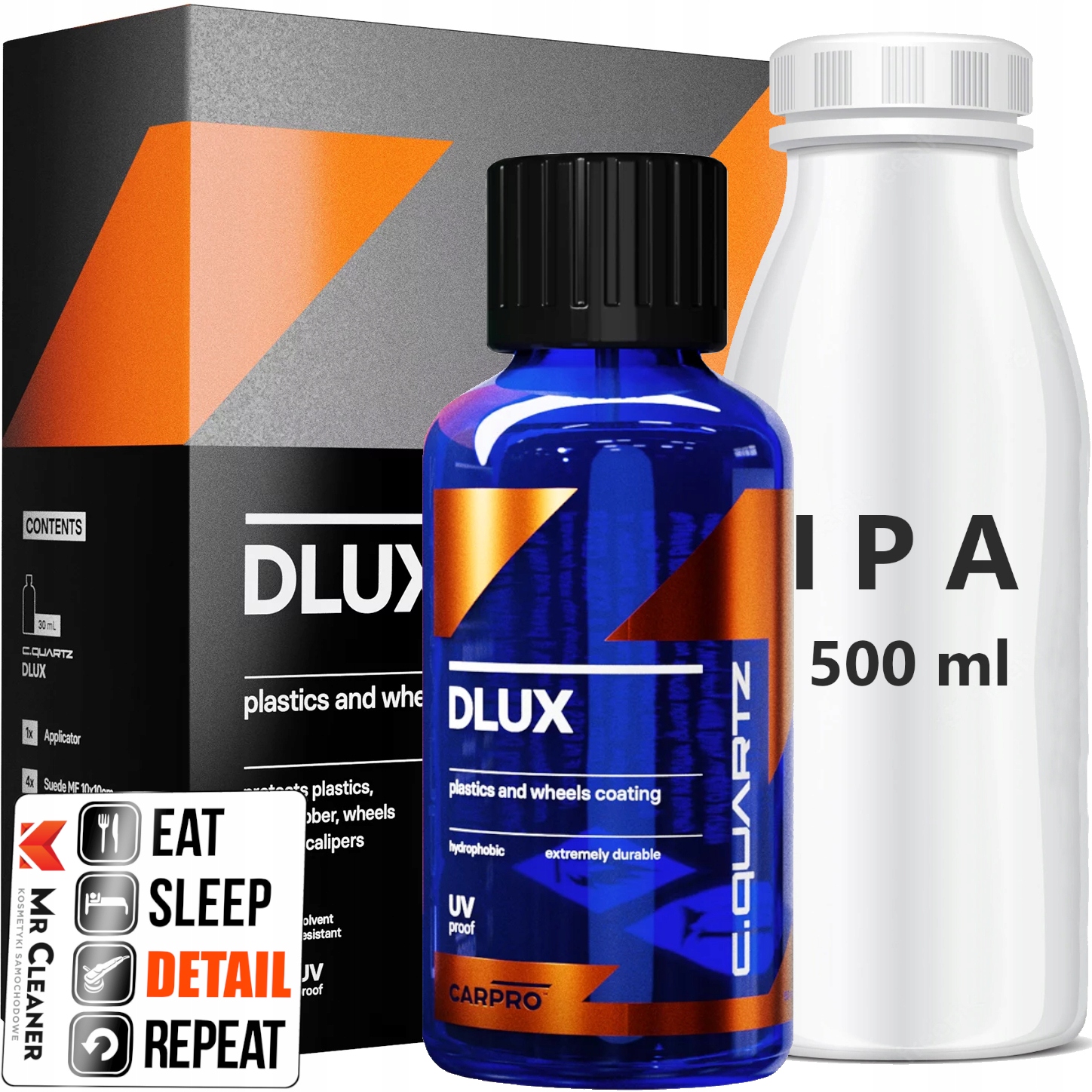 

CarPro Dlux zestaw powłoka do plastików felg 30 ml