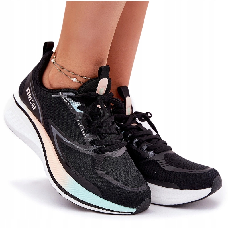 Dámské Lehké Sportovní Boty Big Star RR274A160 Hi-poly Systém Černé 37