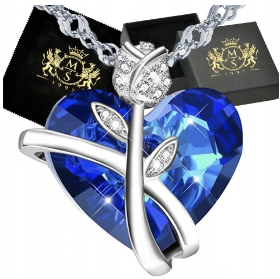 Stříbrný náhrdelník Stříbro 925 Srdce Řetízek s přívěskem Dárek Přívěsek