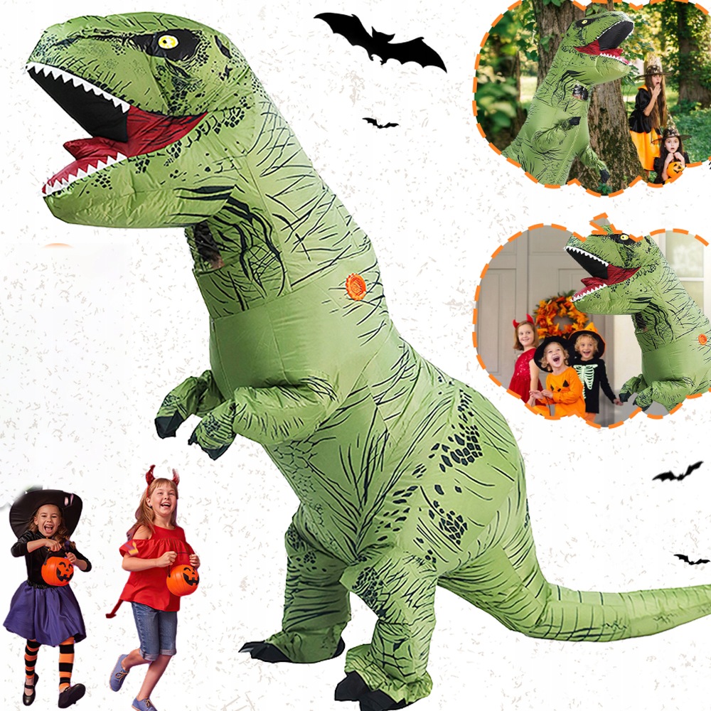 Kostým Nafukovací Převlek Dinosaurus T-rex Jezdec 155-190 CM Unisex