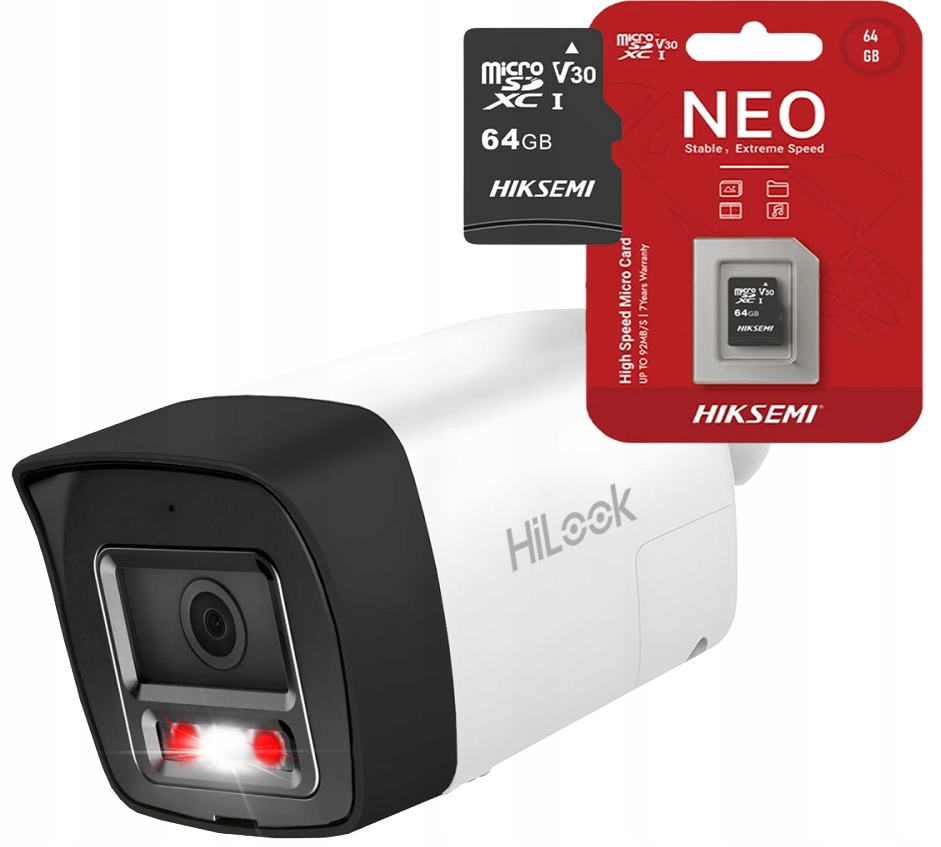 Ip kamera 8MPx 4K IPCAM-B8-30DL/A HiLook od Hikvision 4K PoE karta 64GB