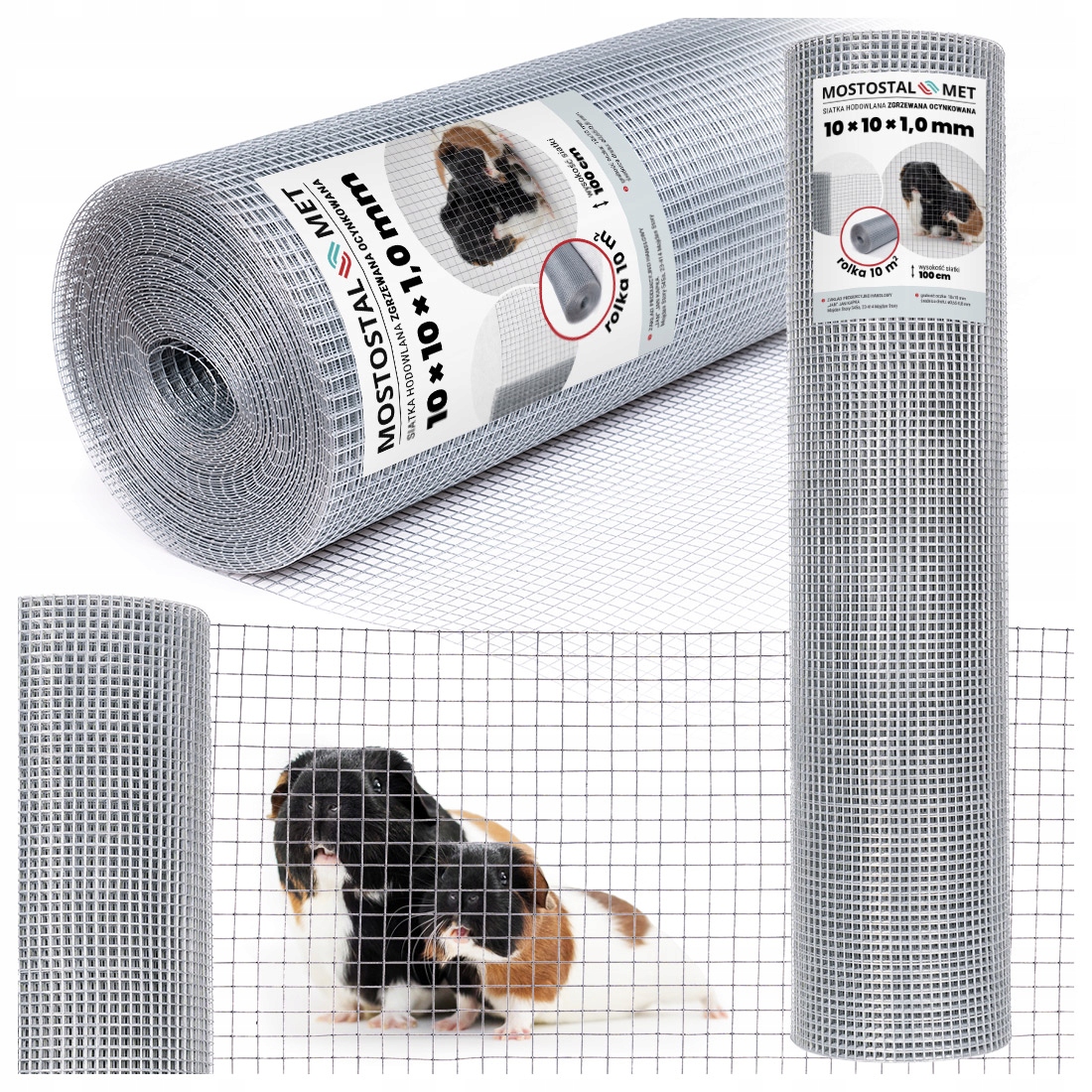 Siatka zgrzewana ocynkowana 10x10x1 mm 10mb Na woliery Na gryzonie Klatki