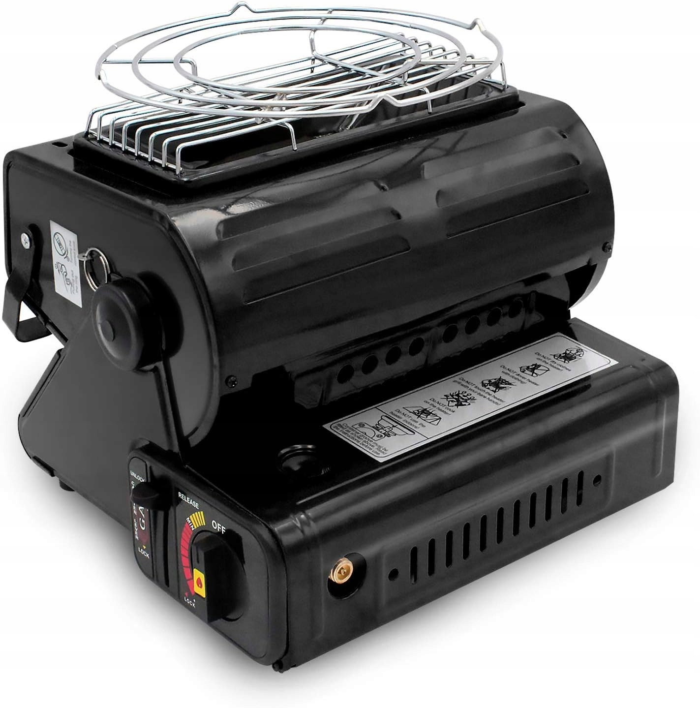 Přenosný kempingový ohřívač – plynový, dvoufunkční, černý, Yinleader