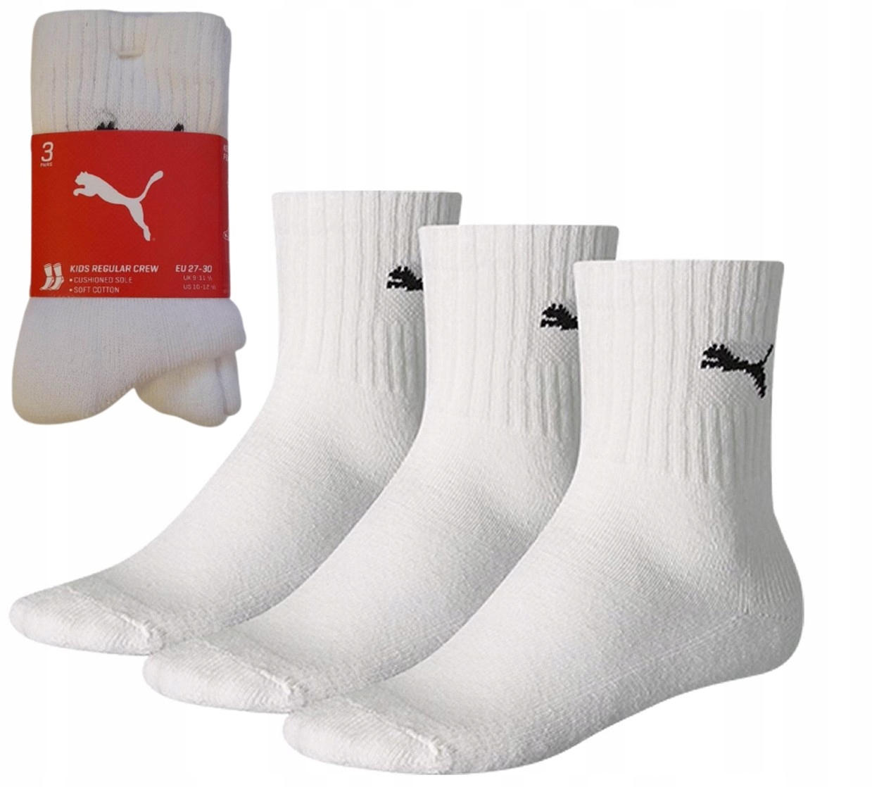 

Skarpety dziecięce Puma Frotta 3-pack 27/30 białe