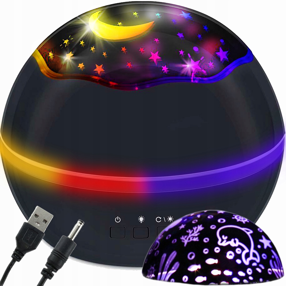 

Projektor Gwiazd Nieba Lampka Nocna Obrotowa 2w1