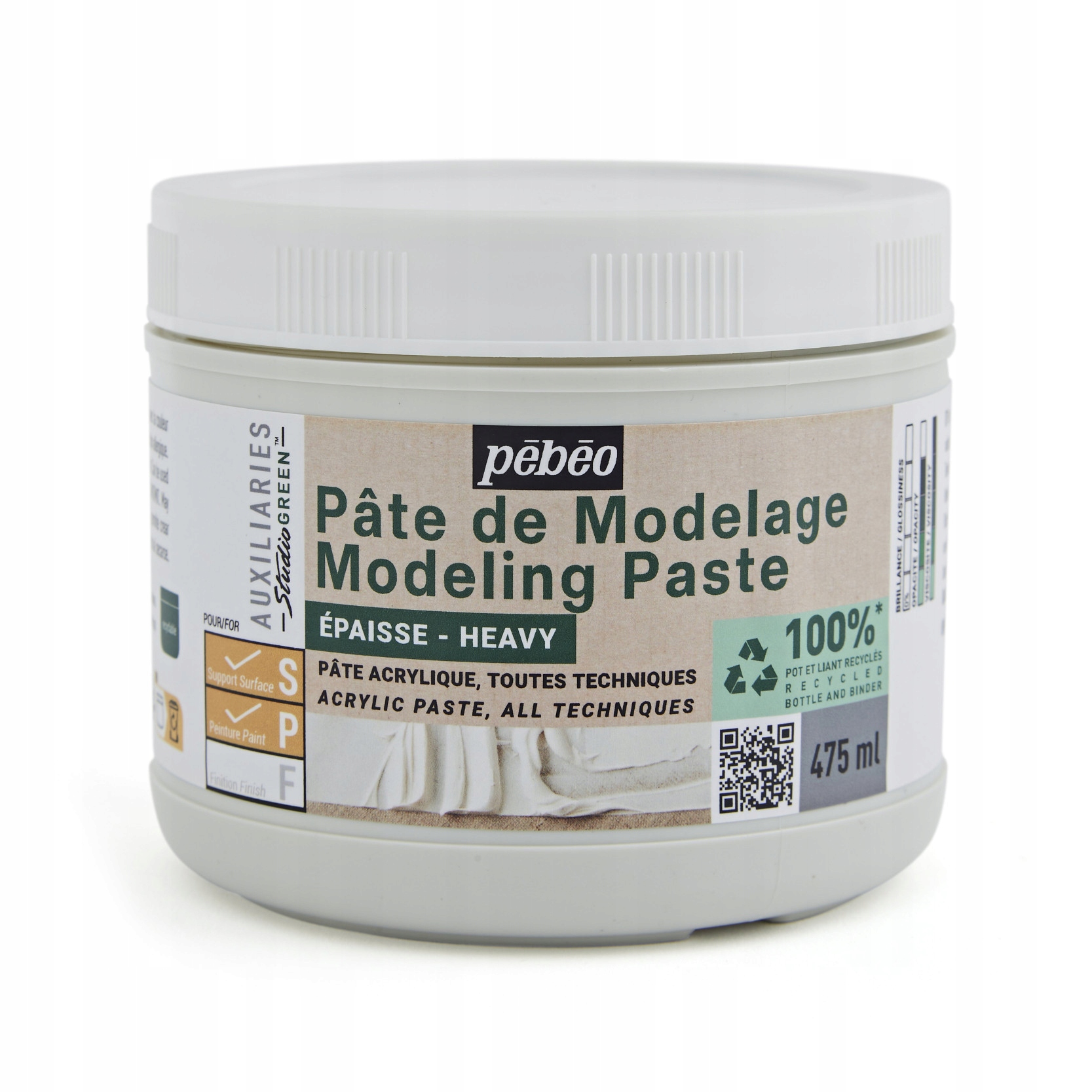 Modelovací pasta hustá Studio Green Pebeo 475 ml