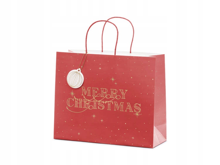 

Torebka na prezenty Merry Christmas czerwona 1szt