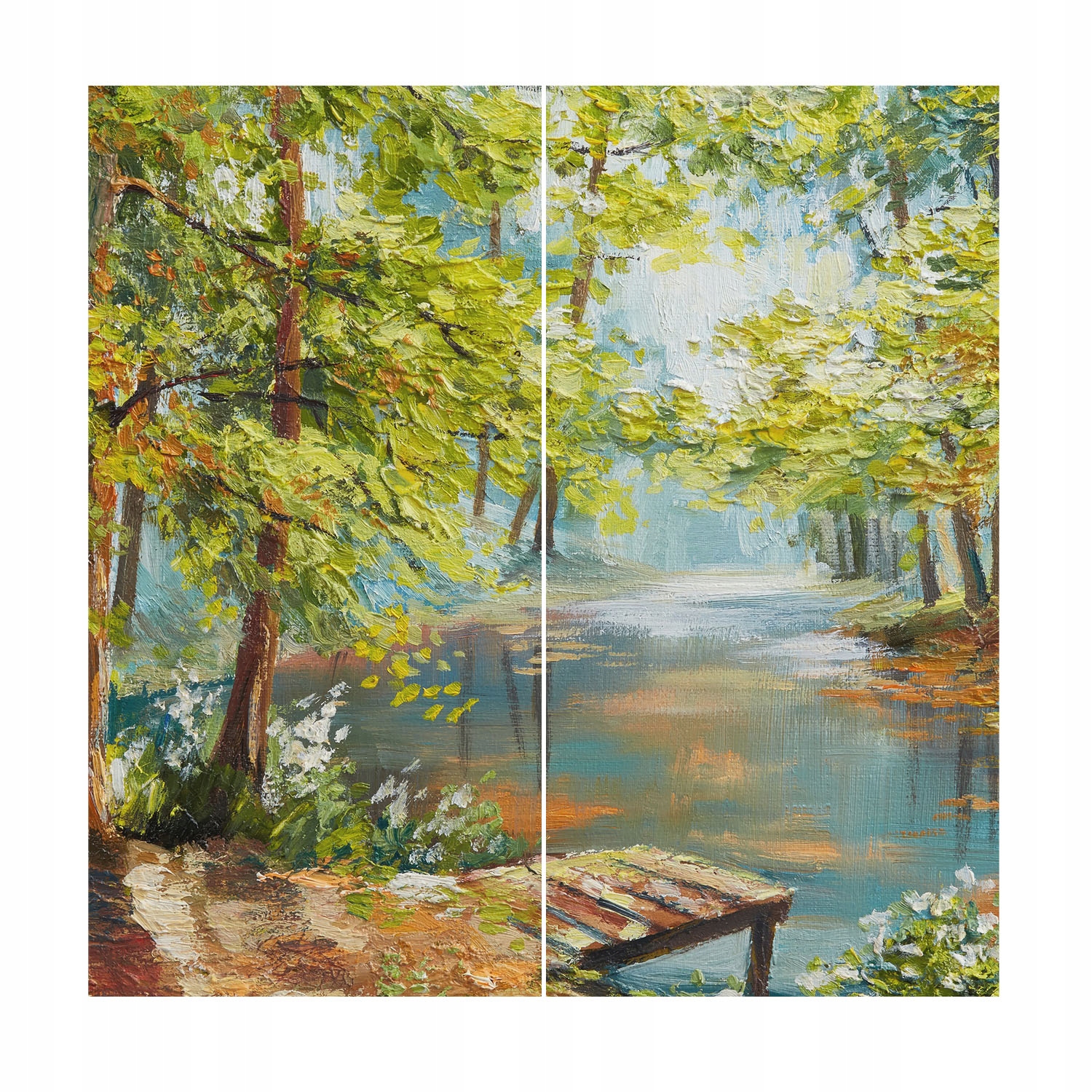 Fototapeta na flizelině do ložnice obývacího pokoje Selské jezero 250x250 lepidlo