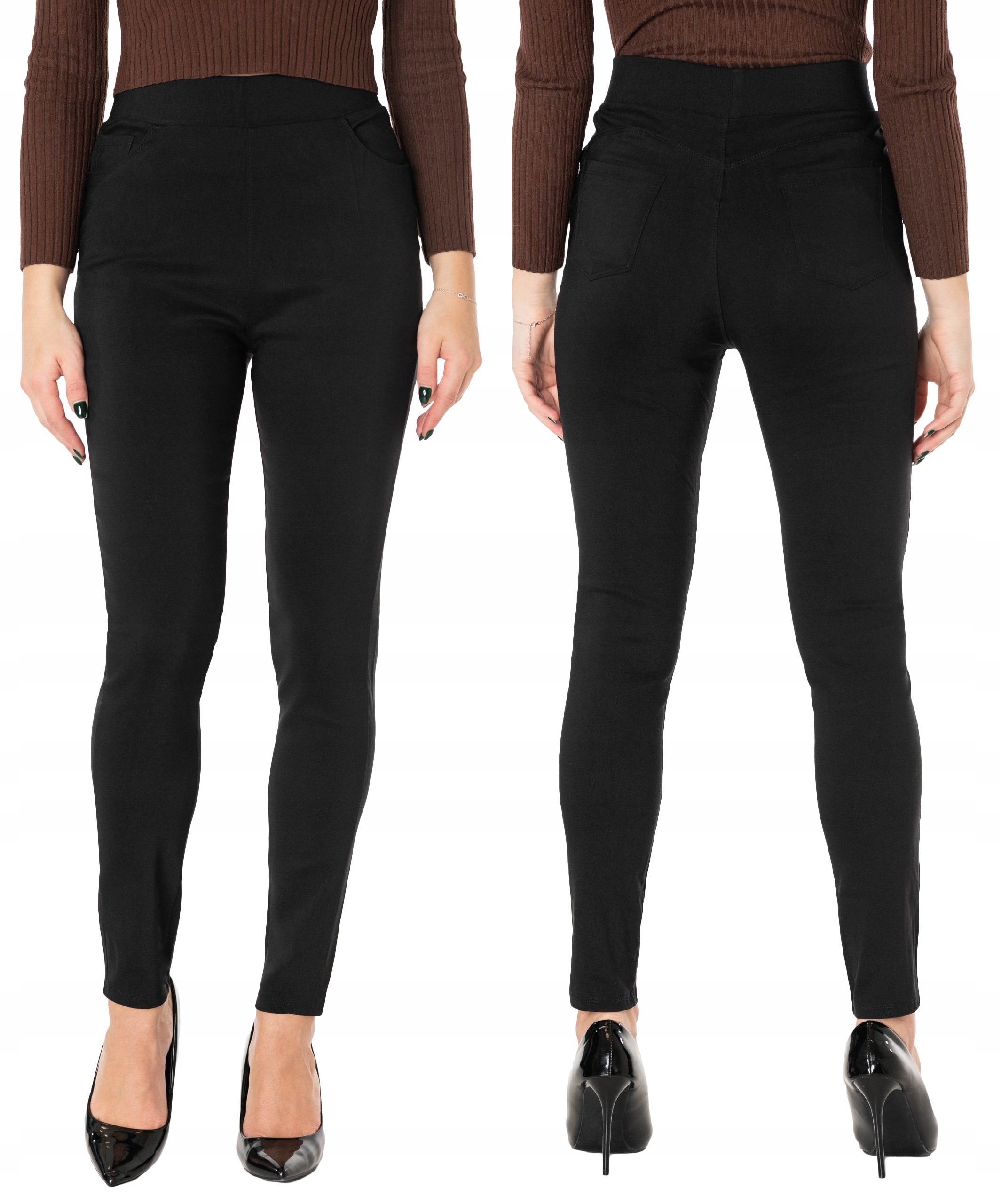 

Czarne Spodnie Rurki Push-Up Damskie 58013 XXL/3XL