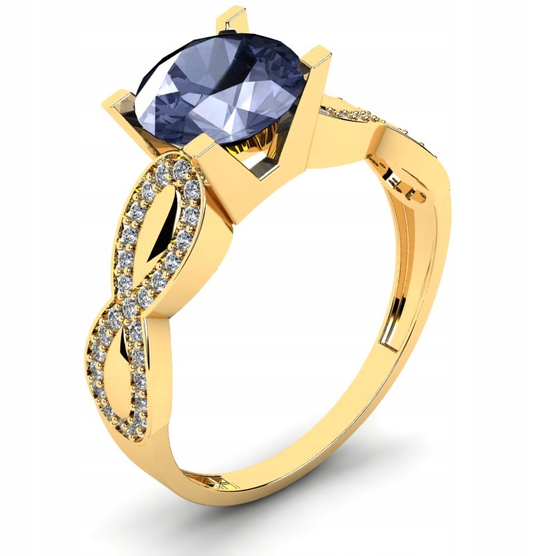 

Pierścionek Złoty Z Tanzanitem I Brylantami