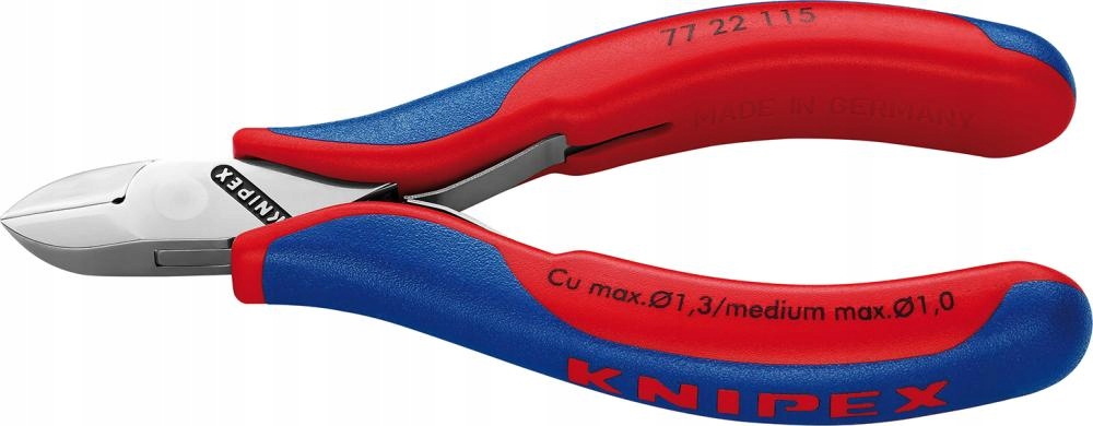 Boční štípací kleště pro elektroniku, kulatá hlava 115 mm Knipex
