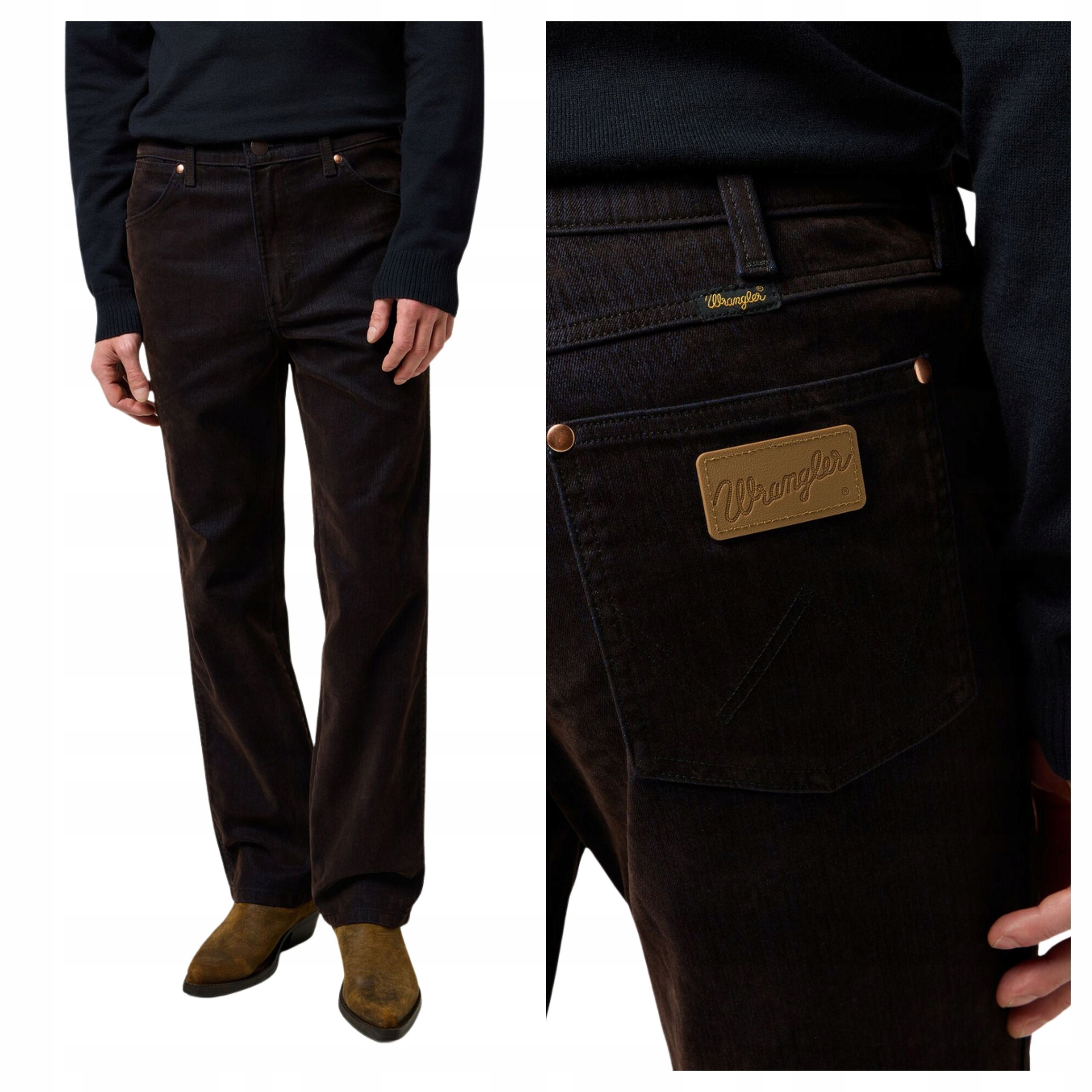 Pánské kalhoty Wrangler Wrancher Bootcut Černé Bavlna W32 L34