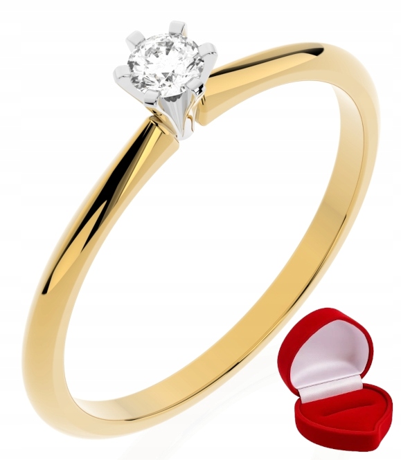 Zlatý Prstýnek 585 14k Safír 0,09 ct Krabička R14