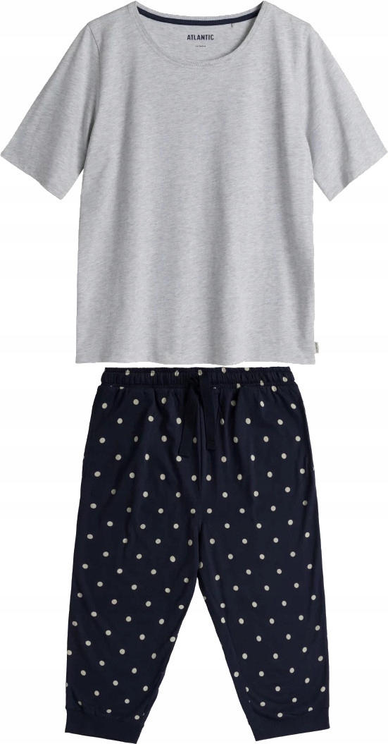 Dámské Pyžamo Atlantic NLP471/ŠM/HRA/M Krátký Rukáv 3/4 Kalhoty