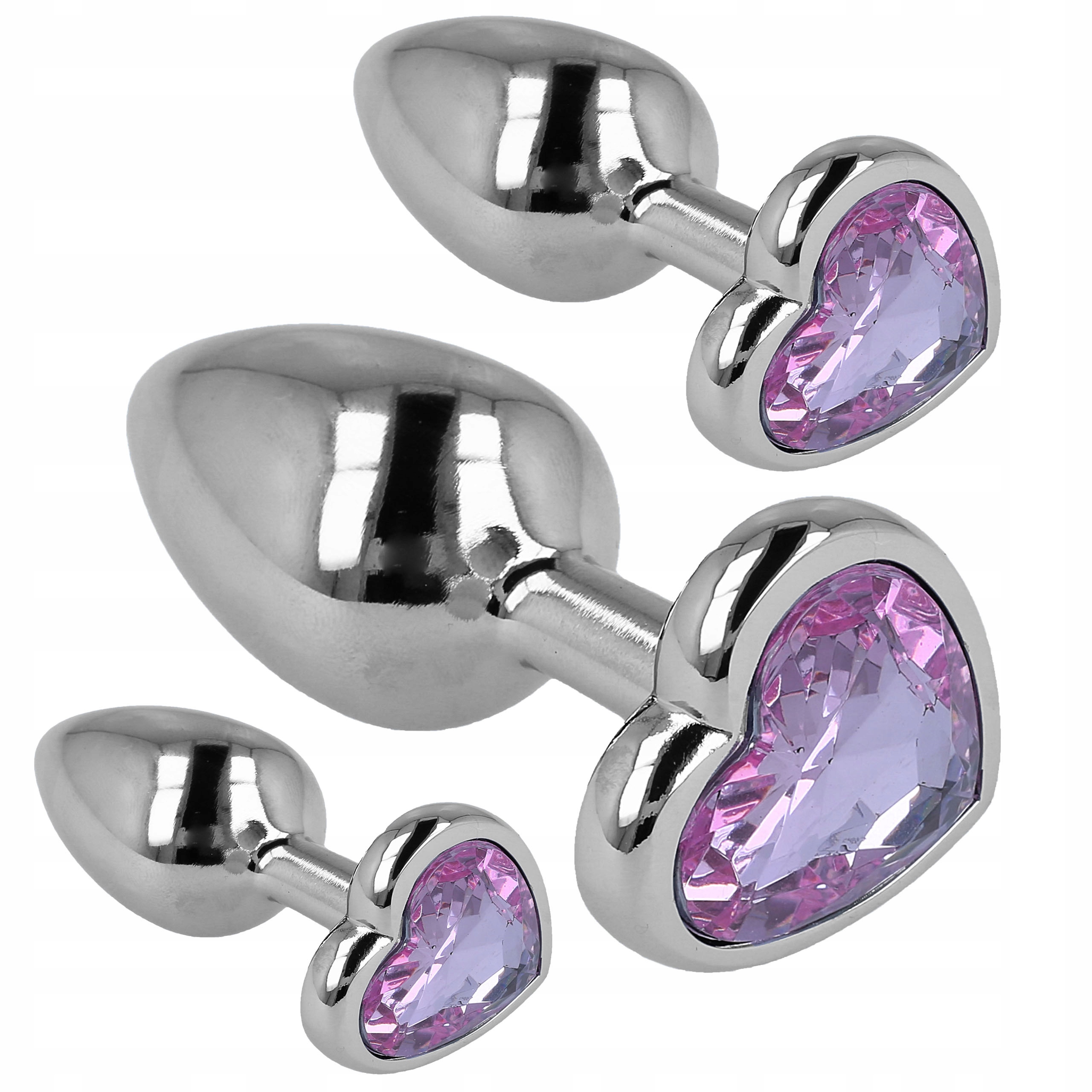 STALOWY ZESTAW KORKÓW ANALNYCH PLUG ZESTAW 3 KORKI SML MIX KORKÓW SERDUSZKA Stan opakowania oryginalne