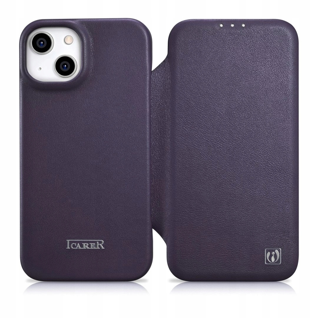 ICarer Ce Premium Leather Folio Case skórzane etui do iPhone 14 Plus z kla