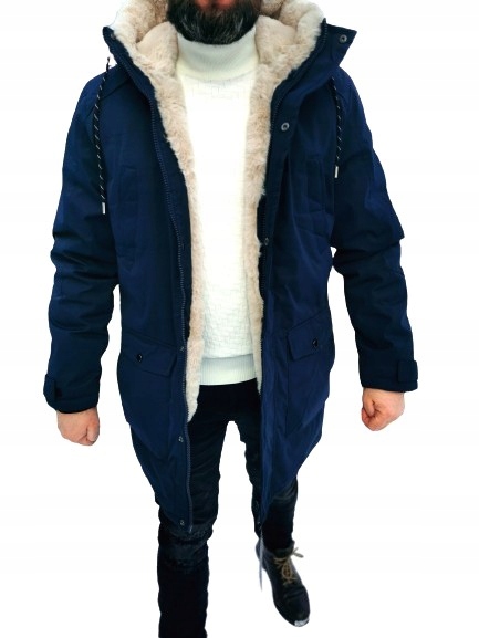 Pánská zimní bunda ErnestoMen, teplá, tmavě modrá, velikost XXL