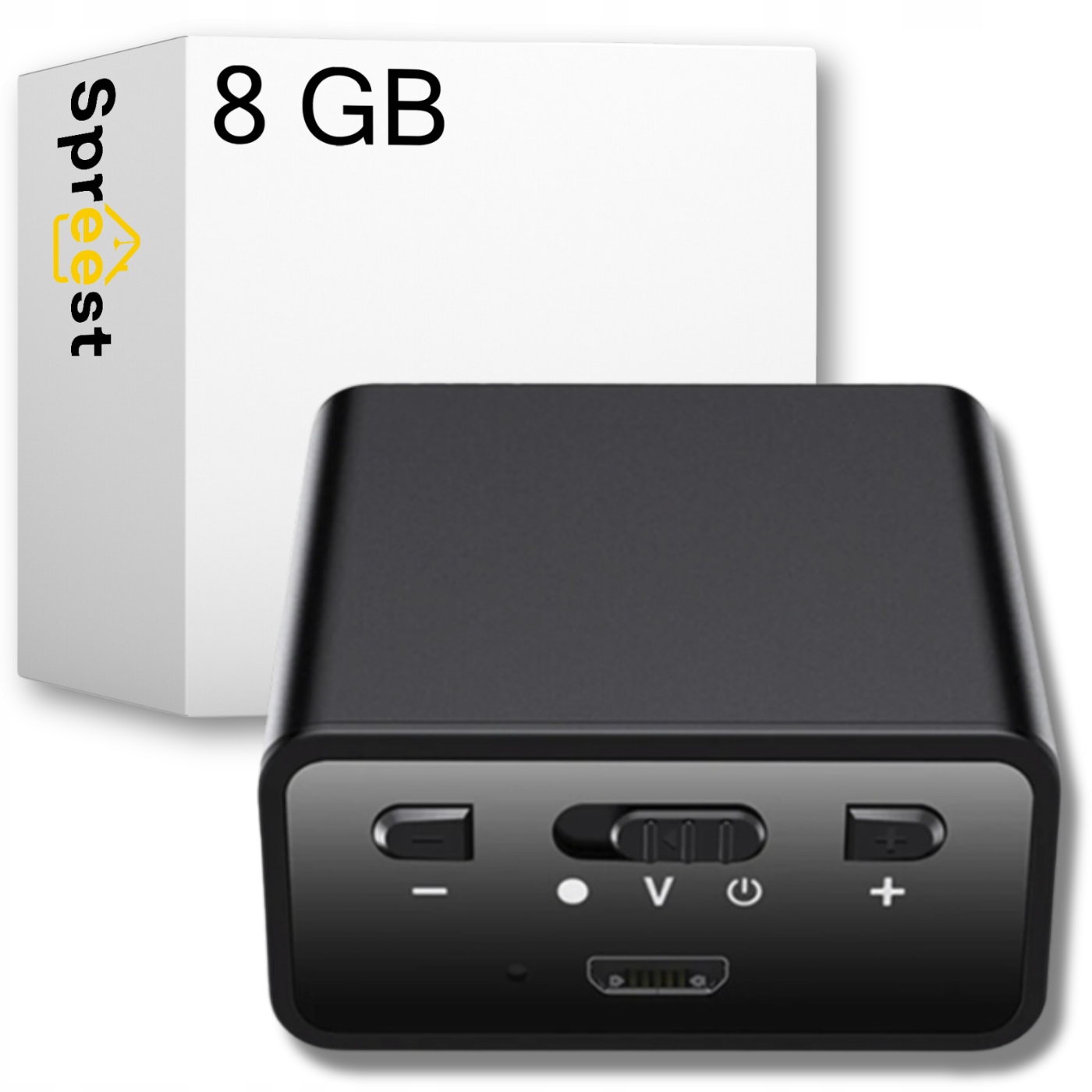 Špionážní Diktafon Mini Digitální Odposlech Malý Flash Disk 8 Gb Sluchátka