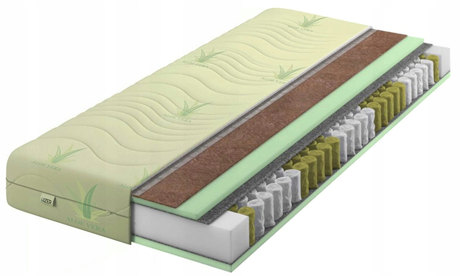 Matrac 120x200 taštičkový pružinový Aloes Coconut H3 H4 tvrdý 20cm