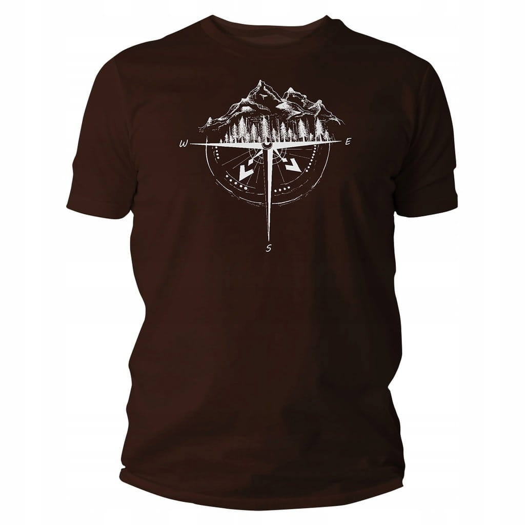 Koszulka T-shirt TigerWood Róża Wiatrów S Brązowa