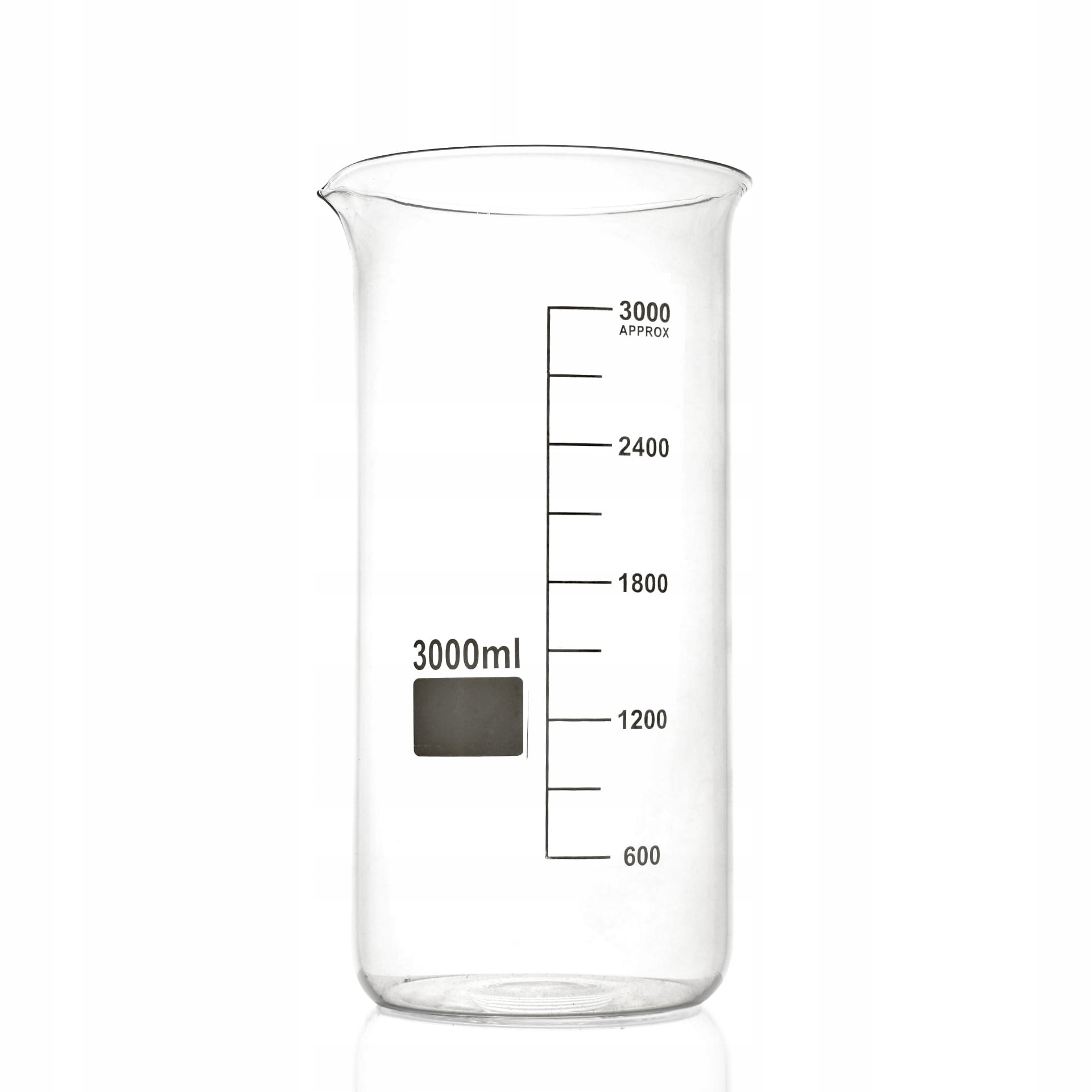 Laboratoryjna Zlewka Wysoka 3000ml Szklana Boro 3.3 Podziałka