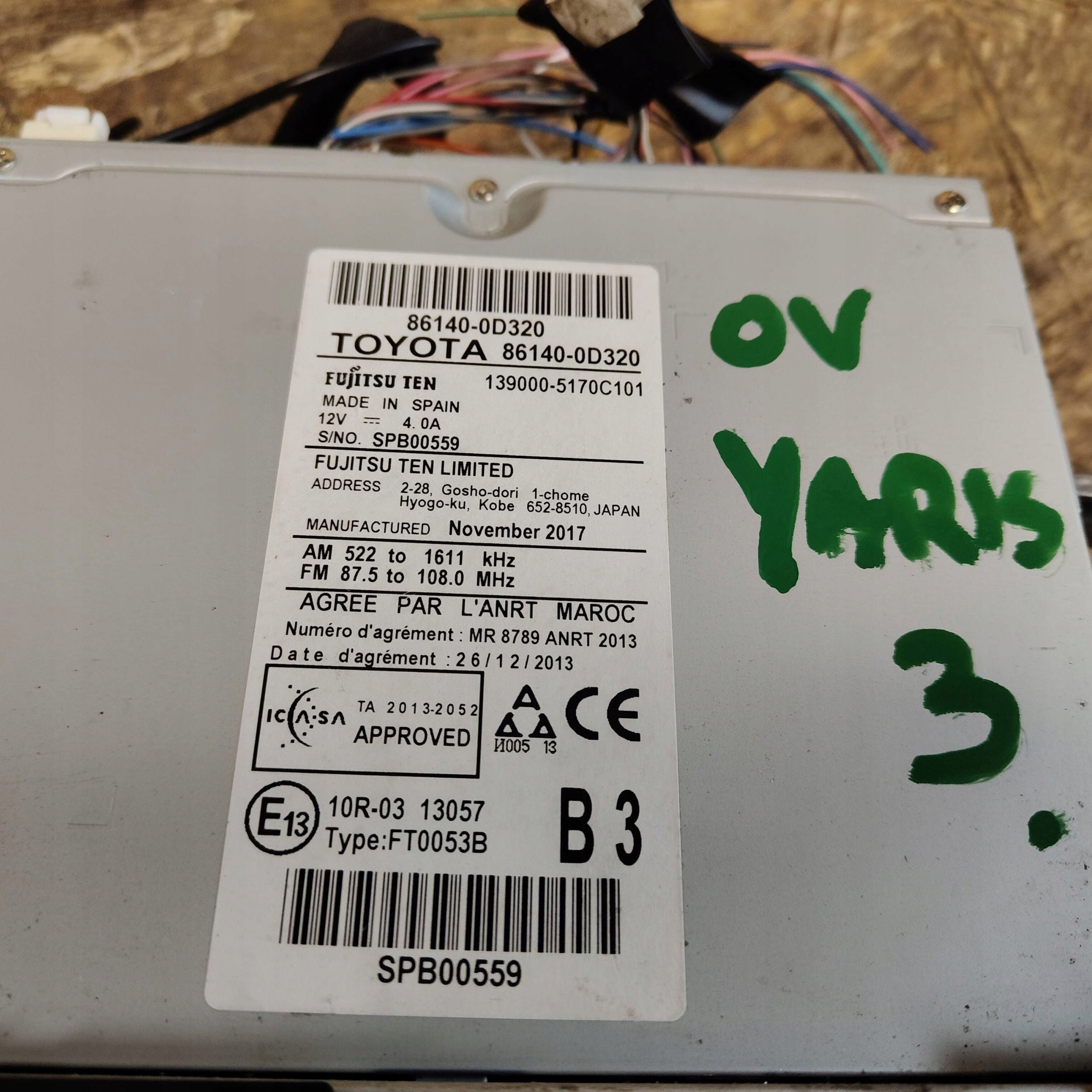 Stacja multimedialna Toyota Yaris 861400D320