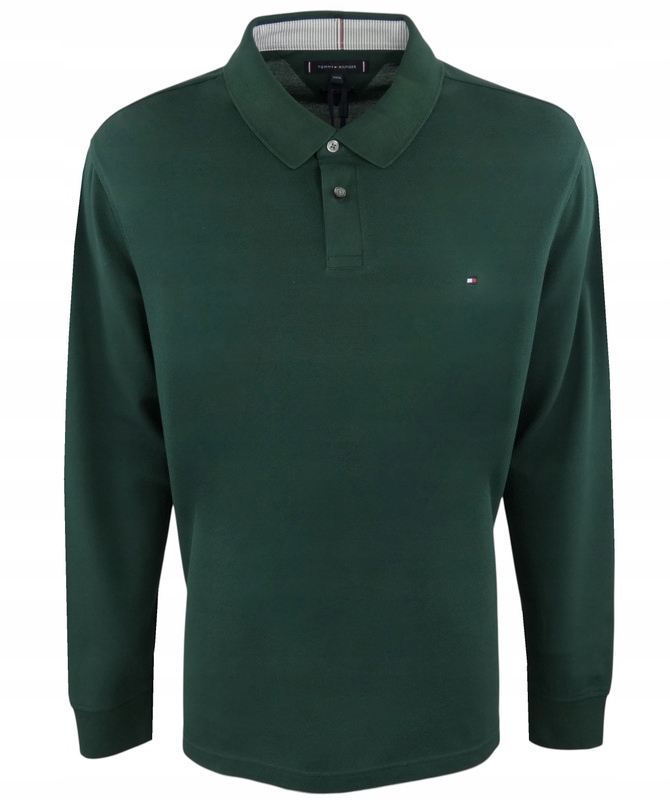 Tommy Hilfiger pánská polokošile s dlouhým rukávem, lahvově zelená barva, 3XL