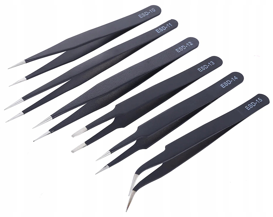 НАБОР МЕТАЛЛИЧЕСКИХ ПЕРЧАТКАМИ 6PCS ESD ПИНЦЕТ ЩИПЦЫ
