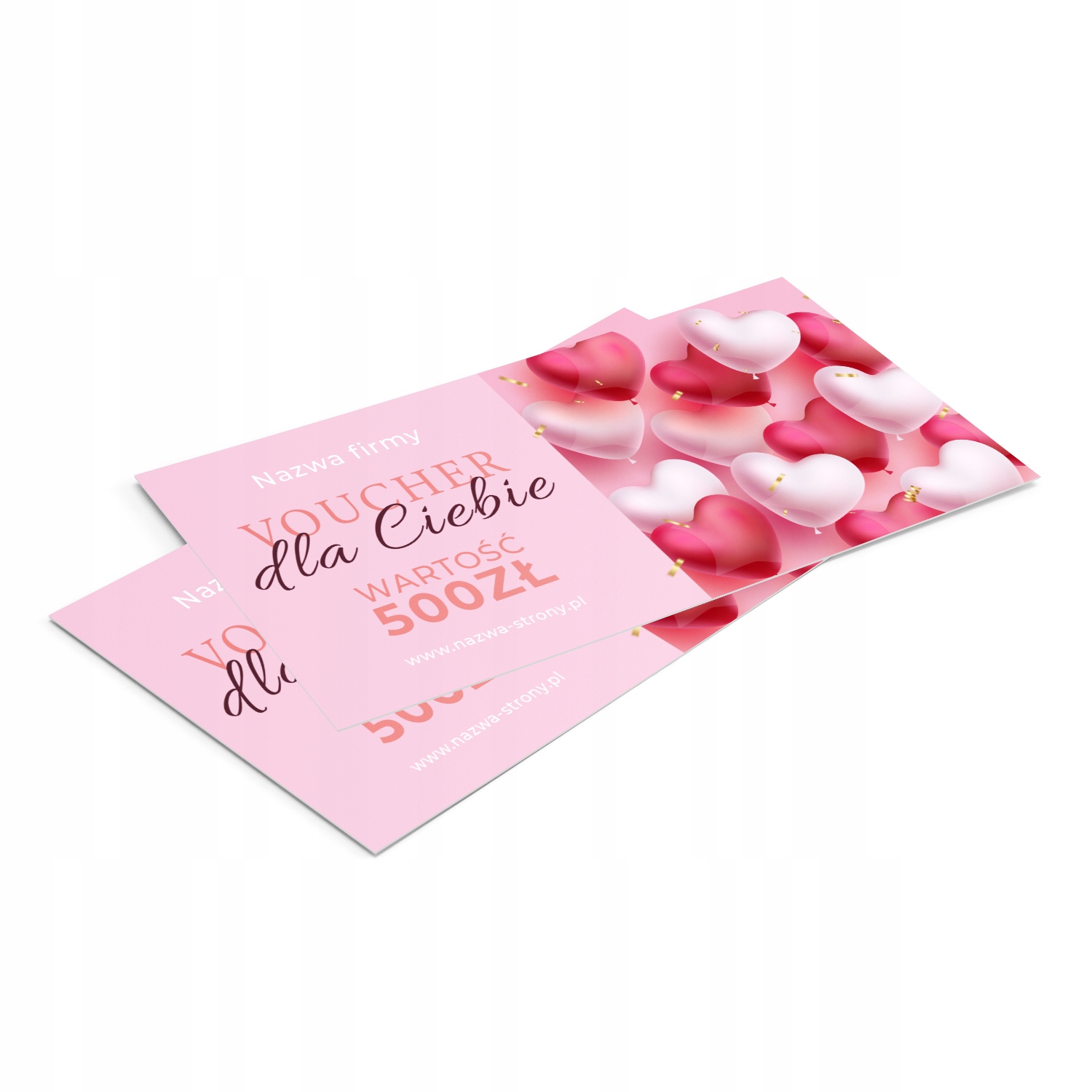 Vouchery dla Ciebie walentynki czerwone serca DL PROJEKT GRATIS 250 sztuk Marka inny