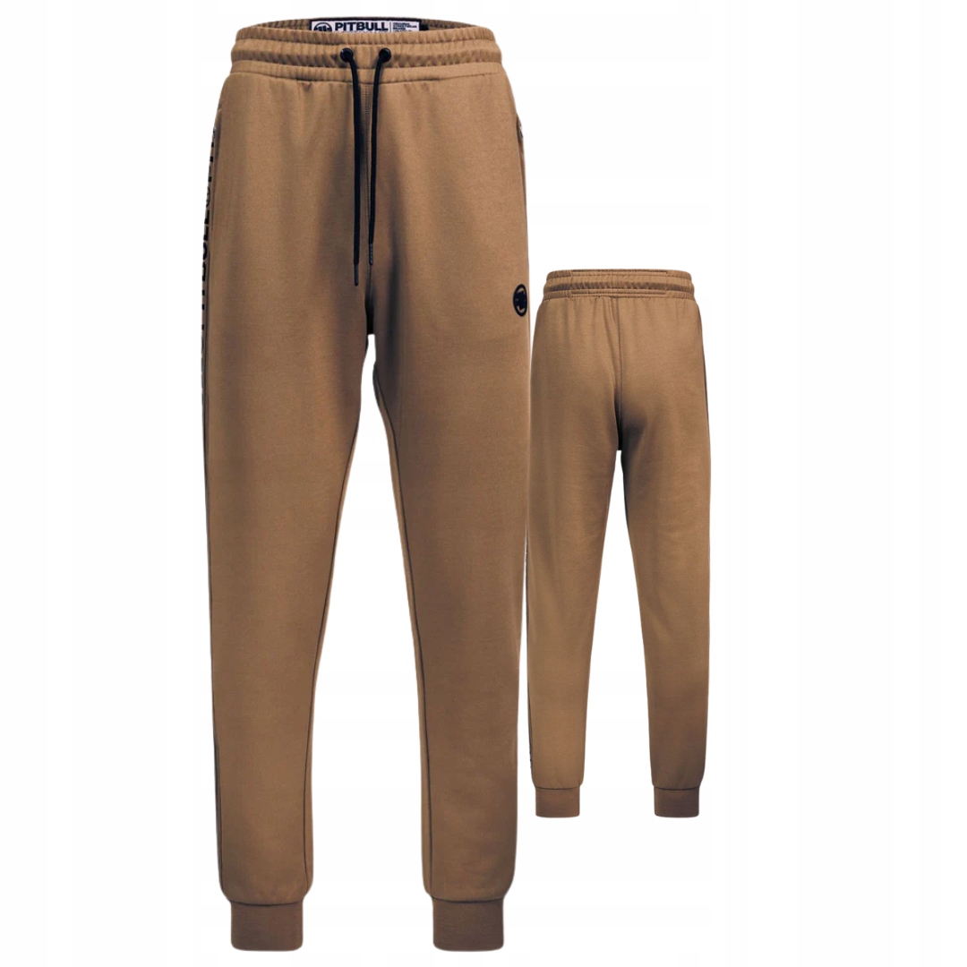 Pitbull West Coast Pánské Tepláky Oldschool Tape Logo Hnědé 3XL