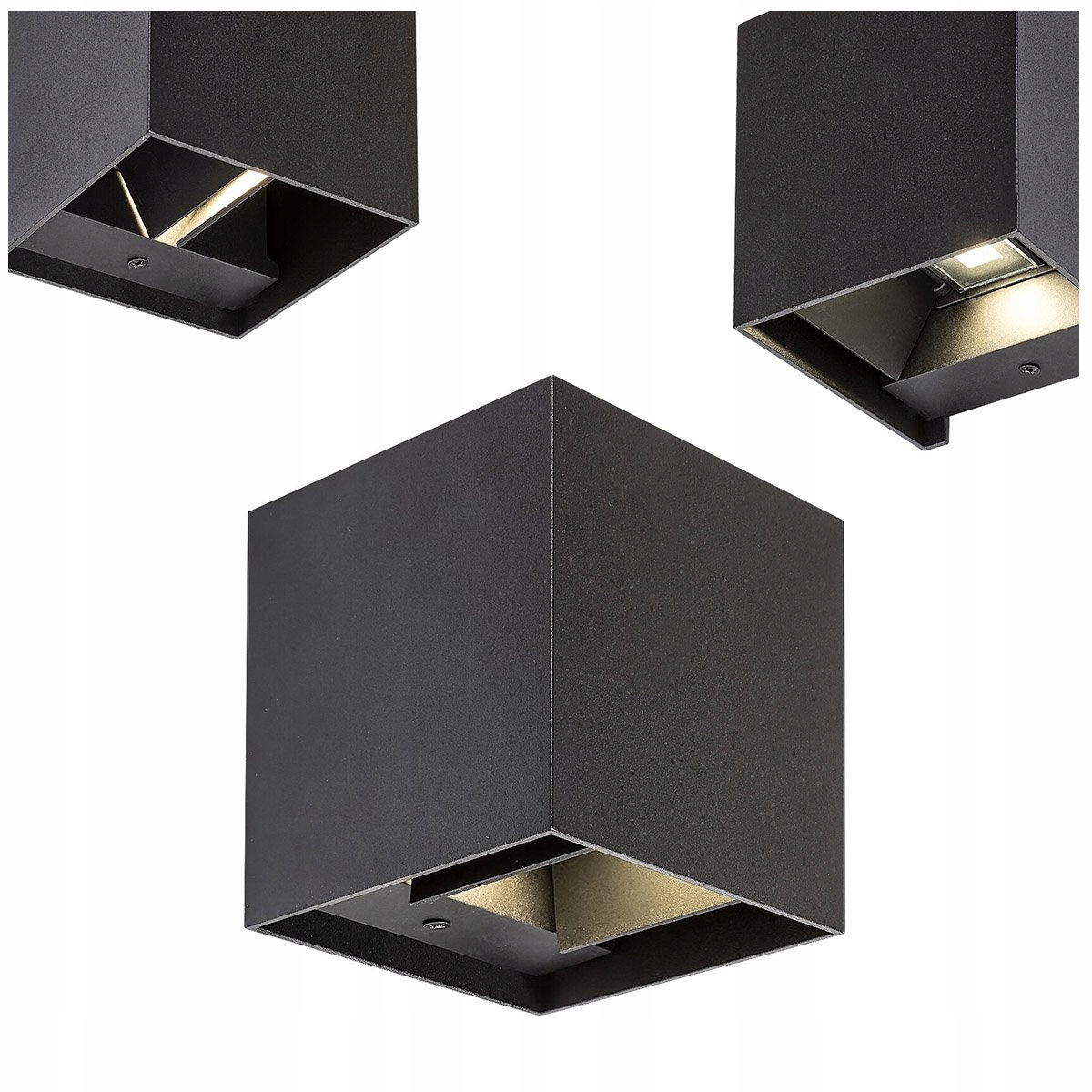 Nástěnné svítidlo na omítku na terasu černé čtvercové IP54 Solin 7396 Rabalux