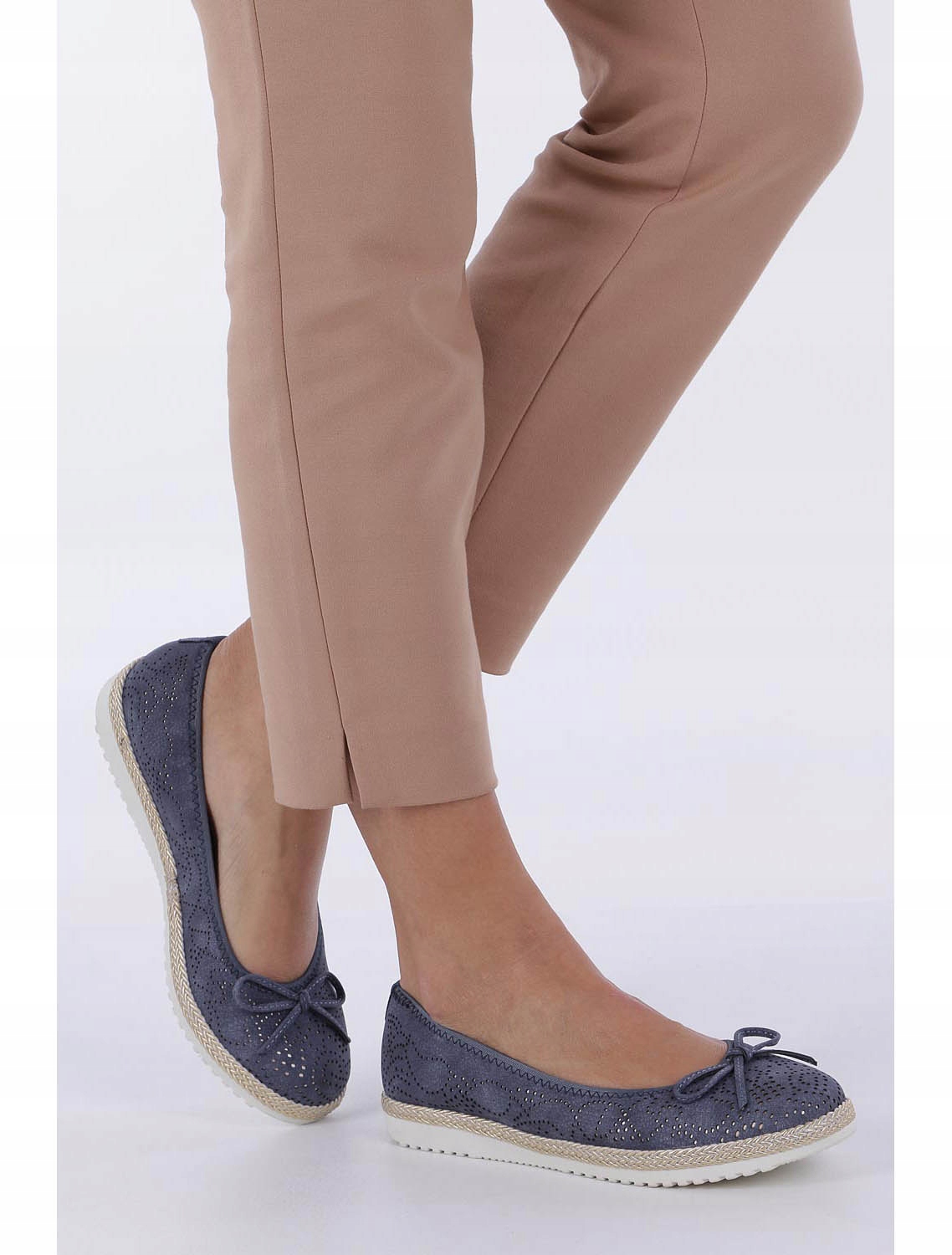 BALERINY ESPADRYLE WKŁADKA SKÓRA KOKARDKA NEW r 37 Wzór dominujący bez wzoru