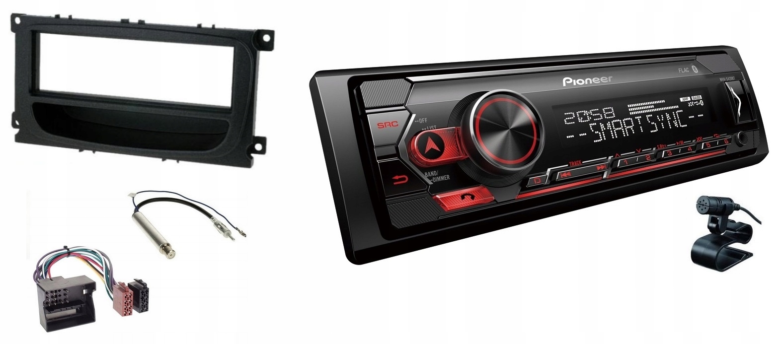 Pioneer MVH-S420BT s Aux MP3 a Bluetooth pre Ford Focus Mondeo C-max Transit