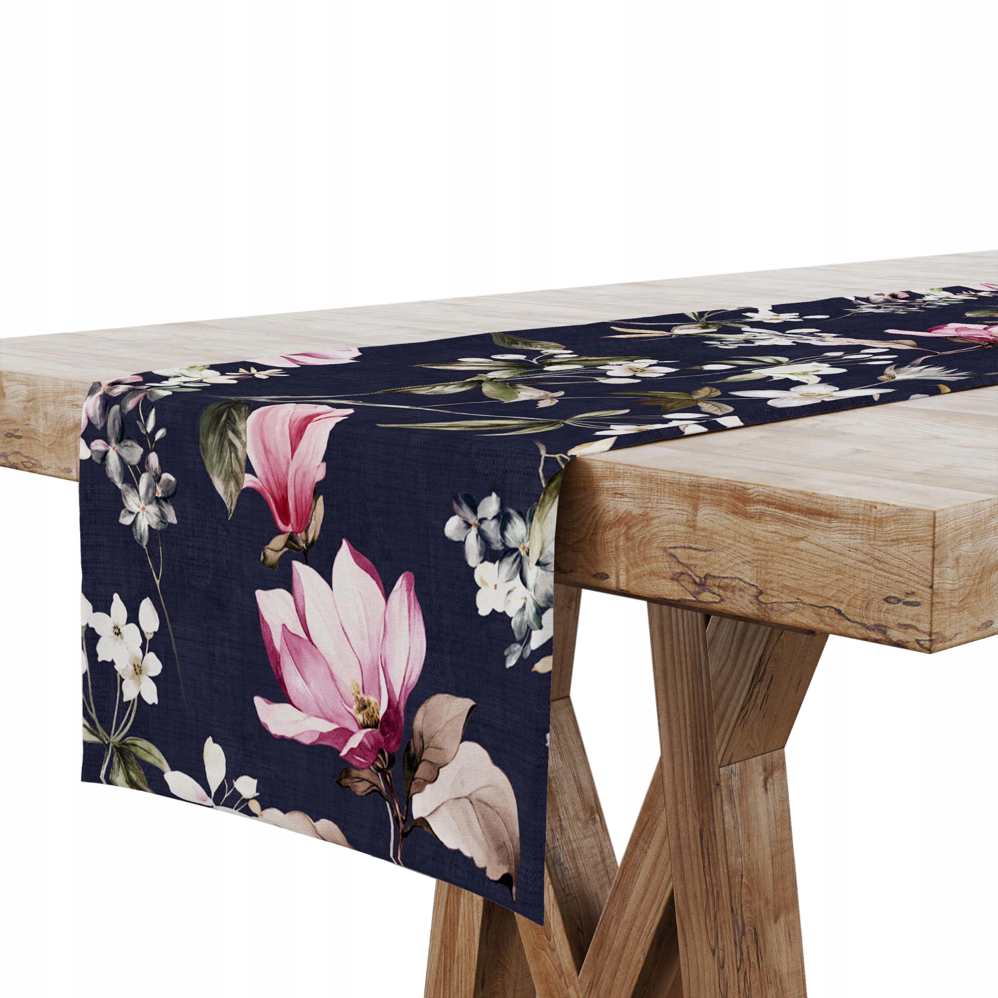 

Bieżnik na Stół 40x160 Granatowy Kwiaty 8255