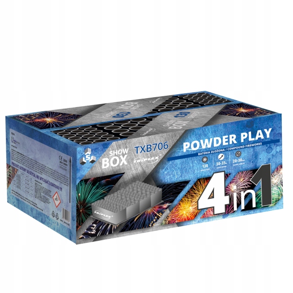 Wyrzutnia bateria fajerwerki Powder Play 130S 20-30MM Triplex TXB706