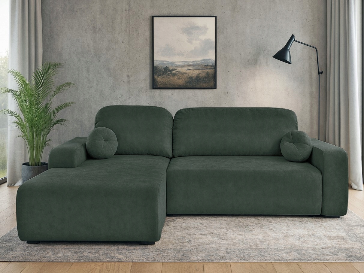 Rohová Sedací Souprava Tori pro každodenní spaní, lahvově zelený, módní zeleň