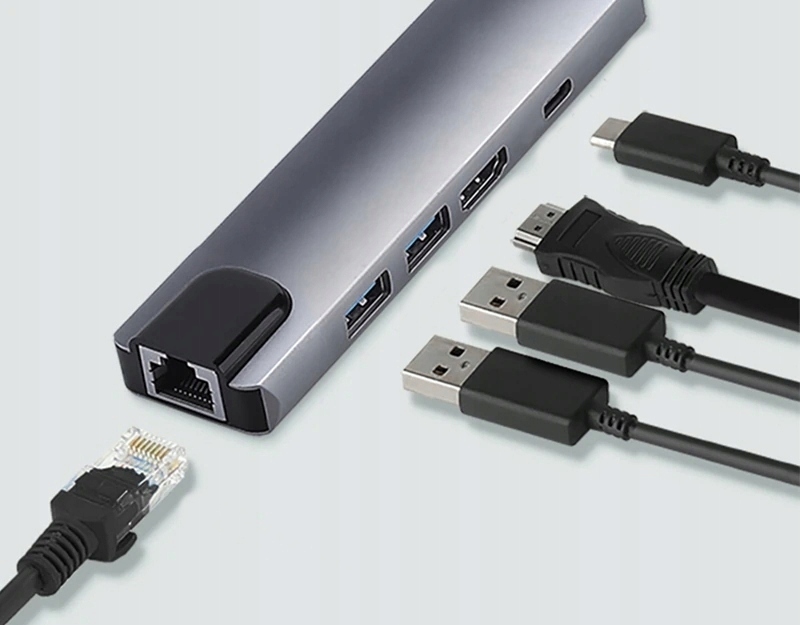 ADAPTER 5w1 USB-C Thunderbolt 3 HDMI 4K MacBook M1 Producent PAWONIK